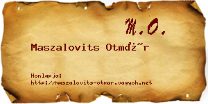 Maszalovits Otmár névjegykártya